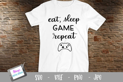 Video Game SVG - Eat sleep game repeat design for gamer SVG Stacy's Digital Designs 