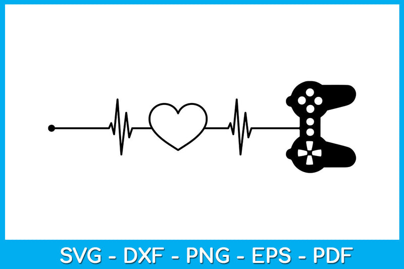 Video Gamer Heartbeat Game Lover SVG PNG PDF Cut File SVG Creativedesigntee 