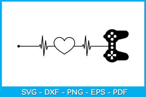 Video Gamer Heartbeat Game Lover SVG PNG PDF Cut File SVG Creativedesigntee 