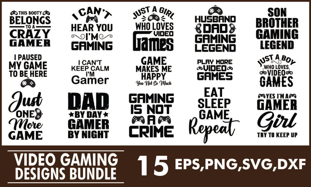 Video Gaming SVG Designs Bundle SVG PatternFeed8 