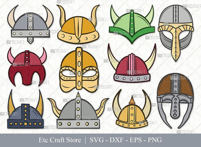 Viking Helmet Clipart SVG Cut File | Helmet With Horns Svg | Helmet Svg | Horned Helmet Svg | Bundle SVG ETC Craft 