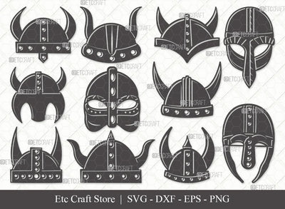 Viking Helmet Silhouette SVG Cut File | Helmet With Horns Svg | Helmet Svg | Horned Helmet Svg | Bundle SVG ETC Craft 
