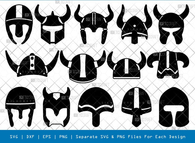 Viking Helmet Silhouette, Viking Helmet SVG, Helmet Svg, Horned Helmet Svg, Helmet With Horns Svg, Viking Helmet Bundle, SB00833 SVG ETC Craft 