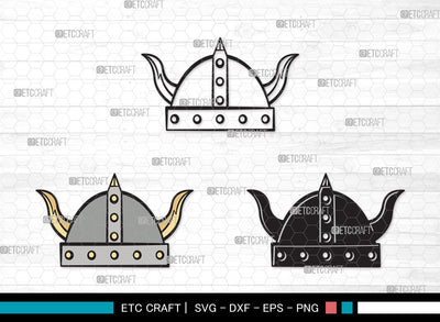 Viking Helmet SVG Cut File | Helmet With Horns Svg | Helmet Svg | Horned Helmet Svg | Viking Helmet Clipart SVG ETC Craft 