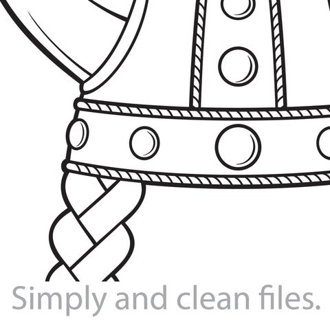 Viking helmet with braids SVG TribaliumArtSF 