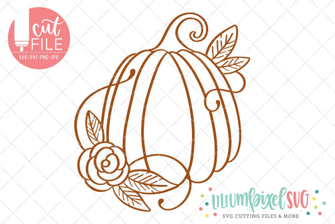 Vine Flower Pumpkin SVG Lilium Pixel SVG 