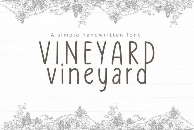 Vineyard - Cute Handwriting Font Font ChiraaDesign 