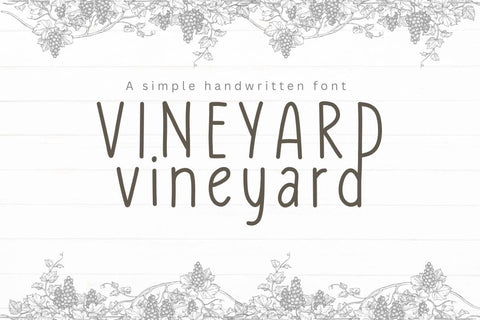 Vineyard - Cute Handwriting Font Font ChiraaDesign 