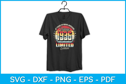 Vintage 1936 Limited Edition 87 year old 87th Birthday Svg Design SVG artprintfile 