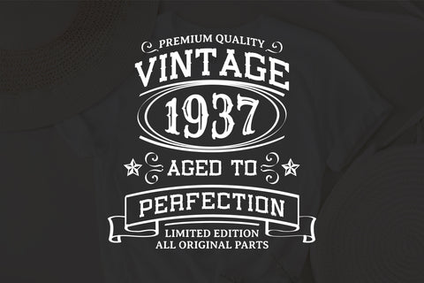 Vintage 1937 Svg, Vintage Birthday svg, limited edition svg, funny birthday SVG, 1937A aged to perfection svg, All Original Parts svg SVG Fauz 