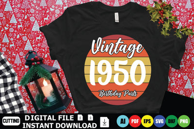Vintage 1950 Birthday Parts SVG Shahin alam 