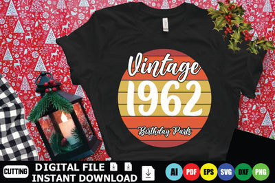 Vintage 1962 Birthday Parts SVG Shahin alam 
