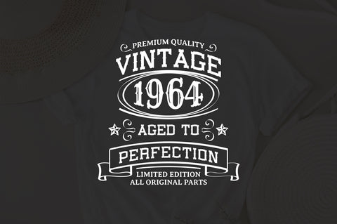 Vintage 1964 Svg, Vintage Birthday svg, limited edition svg, funny birthday SVG, 1964 aged to perfection svg, All Original Parts svg SVG Fauz 
