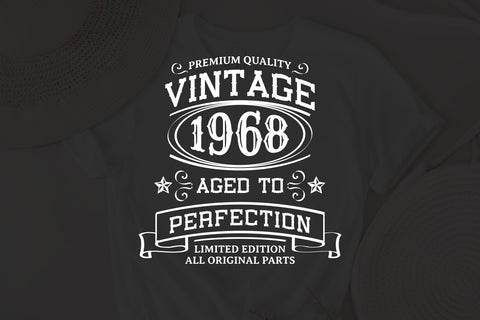 Vintage 1968 Svg, Vintage Birthday svg, limited edition svg, funny birthday SVG, 1968 aged to perfection svg, All Original Parts svg SVG Fauz 
