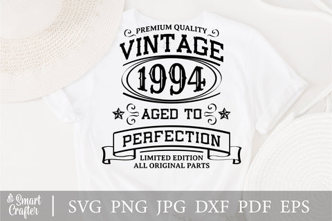Vintage 1994 Svg, Vintage Birthday svg, limited edition svg, funny birthday SVG, 1994 aged to perfection svg, All Original Parts svg SVG Fauz 