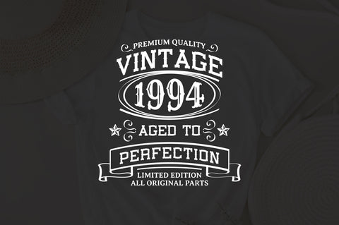 Vintage 1994 Svg, Vintage Birthday svg, limited edition svg, funny birthday SVG, 1994 aged to perfection svg, All Original Parts svg SVG Fauz 