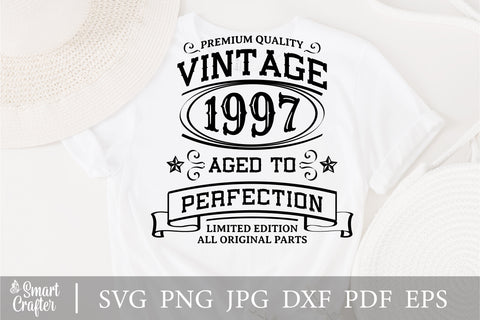 Vintage 1997 Svg, Vintage Birthday svg, limited edition svg, funny birthday SVG, 1997 aged to perfection svg, All Original Parts svg SVG Fauz 