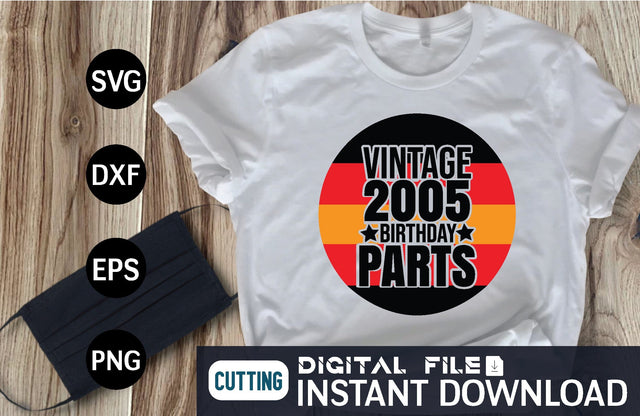 Vintage 2005 Birthday Parts svg SVG designer krishna 