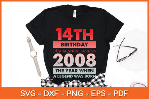 Vintage 2008 Limited Edition 2008 14 years old 14th Birthday Svg File SVG Helal 