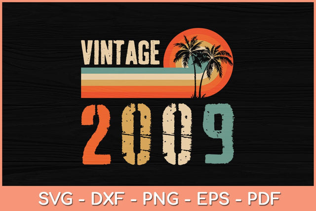 Vintage 2009 13th Birthday Gift Boys Girls 13 Year Old Retro Svg File SVG Helal 