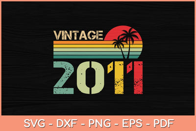 Vintage 2011 11th Birthday Gift Boys Girls Retro 11 Year Old Svg File SVG Helal 