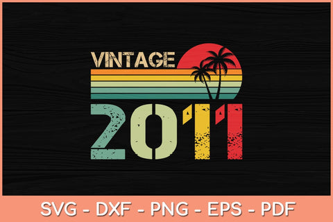 Vintage 2011 11th Birthday Gift Boys Girls Retro 11 Year Old Svg File SVG Helal 