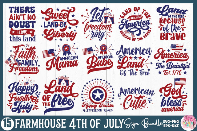 Vintage 4th of July Sign SVG Bundle SVG DESIGNS DARK 