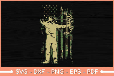 Vintage American Camo Flag Bowhunting Svg File SVG Helal 