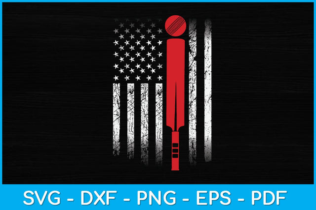 Vintage American Flag Cricketer Funny Svg Design SVG artprintfile 