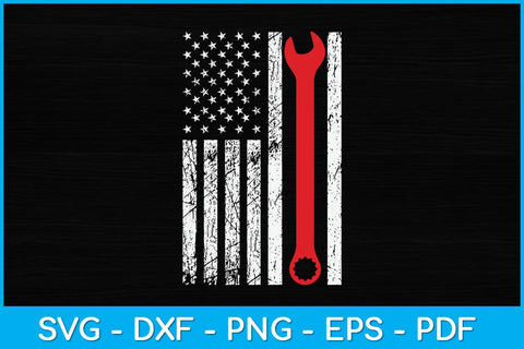 Vintage American Flag Distressed Mechanic Svg Design SVG artprintfile 