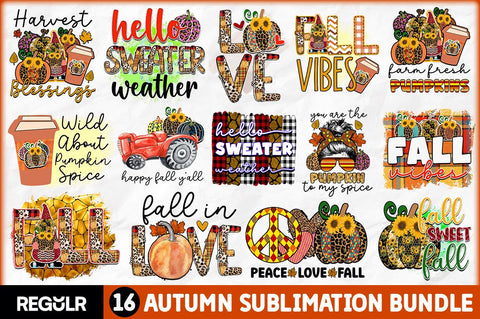 Vintage Autumn Sublimation Bundle Sublimation Regulrcrative 