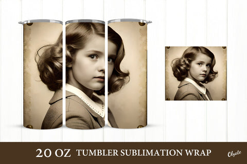 Vintage Baby Tumbler. Retro Baby Face. 20 OZ PNG Sublimation Olga Terlyanskaya 