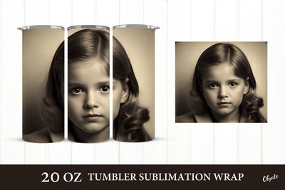 Vintage Baby Tumbler. Retro Baby Face. 20 OZ PNG Sublimation Olga Terlyanskaya 