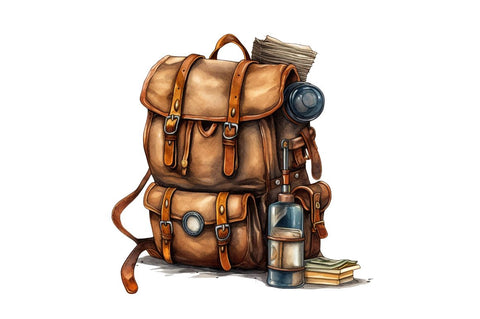 Vintage Backpack Sublimation Clipart Bundle Sublimation Regulrcrative 