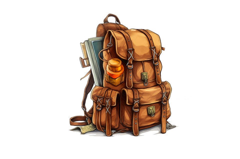Vintage Backpack Sublimation Clipart Bundle Sublimation Regulrcrative 