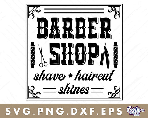 VIntage Barbershop Sign | Western Svg | Wild West Sign SVG Crafty Mama Studios 