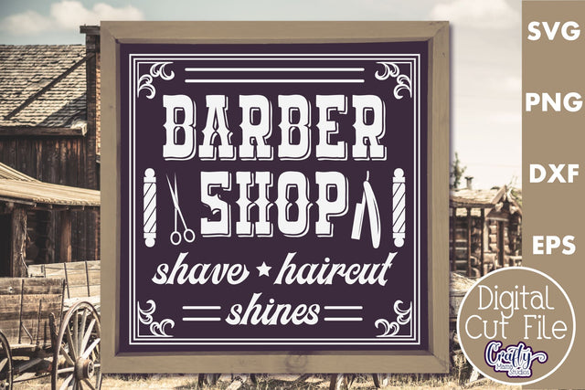 VIntage Barbershop Sign | Western Svg | Wild West Sign SVG Crafty Mama Studios 