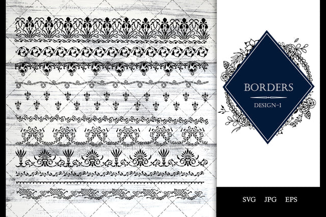 Vintage Baroque -1 Ornamental border Vector SVG Loveleen Kaur 