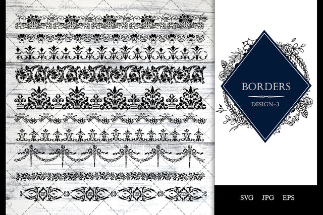 Vintage Baroque -3 Ornamental border Vector SVG Loveleen Kaur 