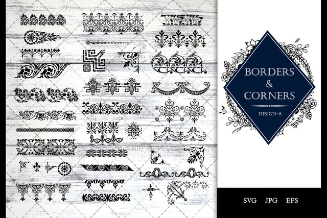 Vintage Baroque -8 Ornamental border Vector SVG Loveleen Kaur 