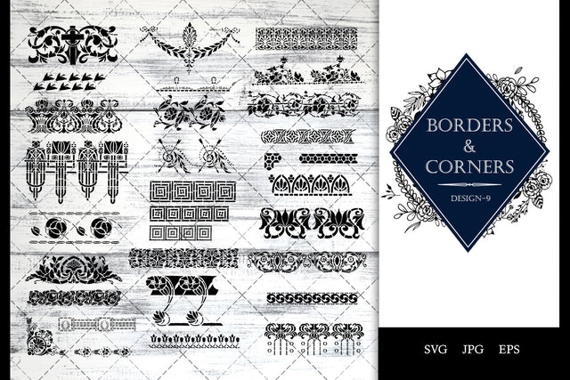 Vintage Baroque -9 Ornamental border Vector SVG Loveleen Kaur 