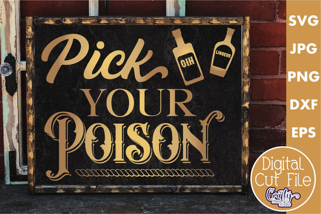 Vintage Beer Svg | Art Deco Pick Your Poison Cut File SVG Crafty Mama Studios 