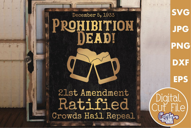 Vintage Beer Svg | Art Deco Prohibition Dead Cut File SVG Crafty Mama Studios 