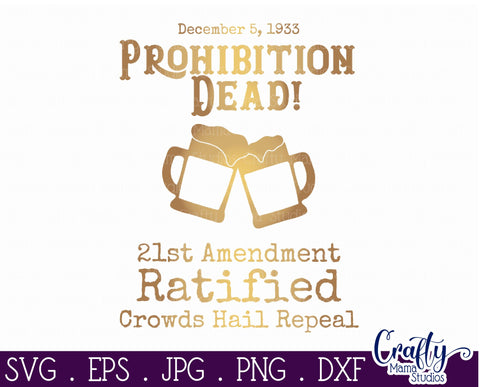 Vintage Beer Svg | Art Deco Prohibition Dead Cut File SVG Crafty Mama Studios 