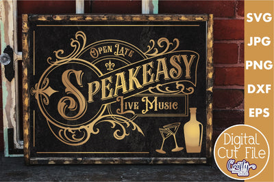 Vintage Beer Svg | Art Deco Speakeasy Open Late Cut File SVG Crafty Mama Studios 