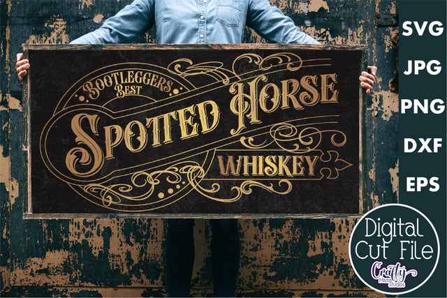 Vintage Beer Svg | Art Deco Spotted Horse Whiskey Cut File SVG Crafty Mama Studios 