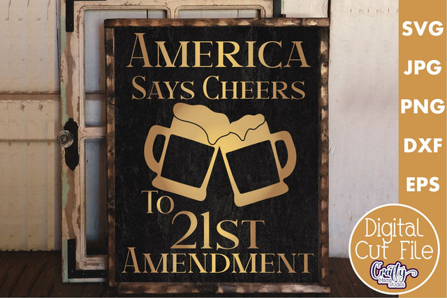 Vintage Beer Svg | Art Deco Style America Says Cheers SVG Crafty Mama Studios 