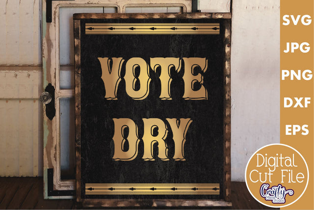 Vintage Beer Svg | Art Deco Vote Dry Cut File SVG Crafty Mama Studios 