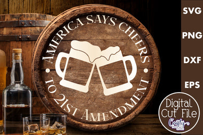 Vintage Beer Svg | Prohibition Svg | Round Beer Sign SVG Crafty Mama Studios 