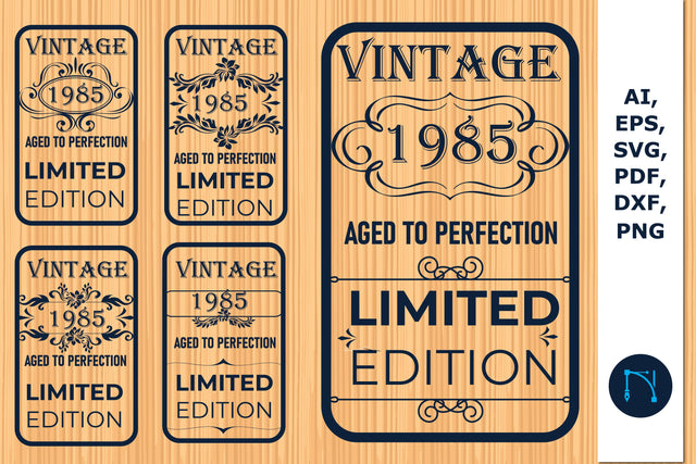 Vintage Birth Year card SVG bundle SVG MD JOYNAL ABDIN 
